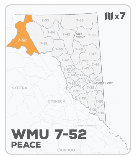 WMU 7-52 Hunting Bundle - Peace Region BC (7 maps) - Hunting Bundle