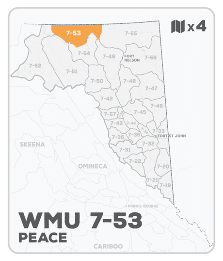 WMU 7-53 Hunting Bundle - Peace Region BC (4 maps) - Hunting Bundle