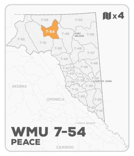 WMU 7-54 Hunting Bundle - Peace Region BC (4 maps) - Hunting Bundle