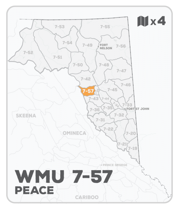 WMU 7-57 Hunting Bundle - Peace Region BC (4 maps) - Hunting Bundle