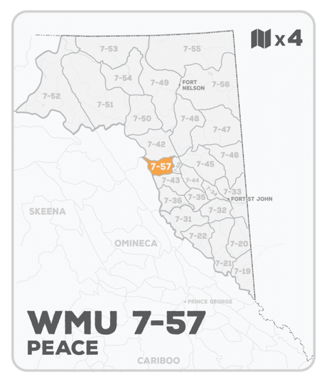 WMU 7-57 Hunting Bundle - Peace Region BC (4 maps) - Hunting Bundle