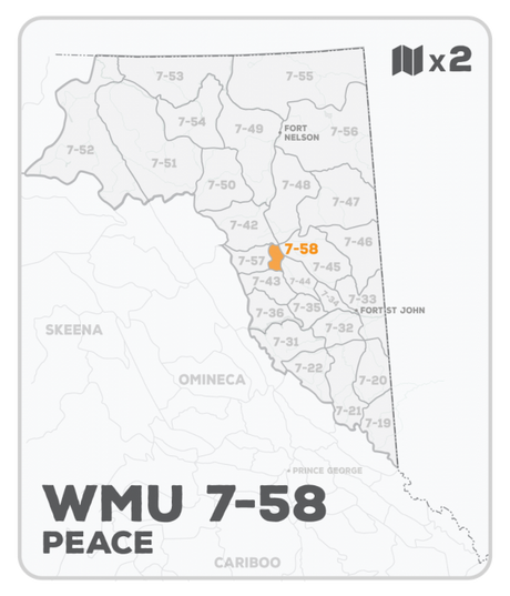 WMU 7-58 Hunting Bundle - Peace Region BC (2 maps) - Hunting Bundle