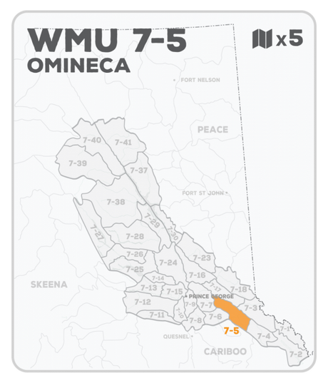 WMU 7-5 Hunting Bundle - Omineca Region BC - Backroad Maps