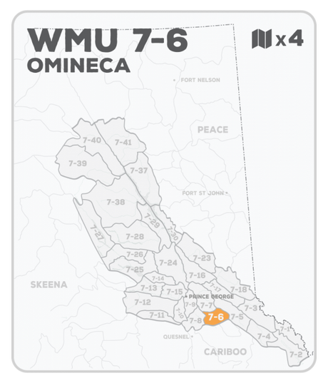 WMU 7-6 Hunting Bundle - Omineca Region BC - Backroad Maps