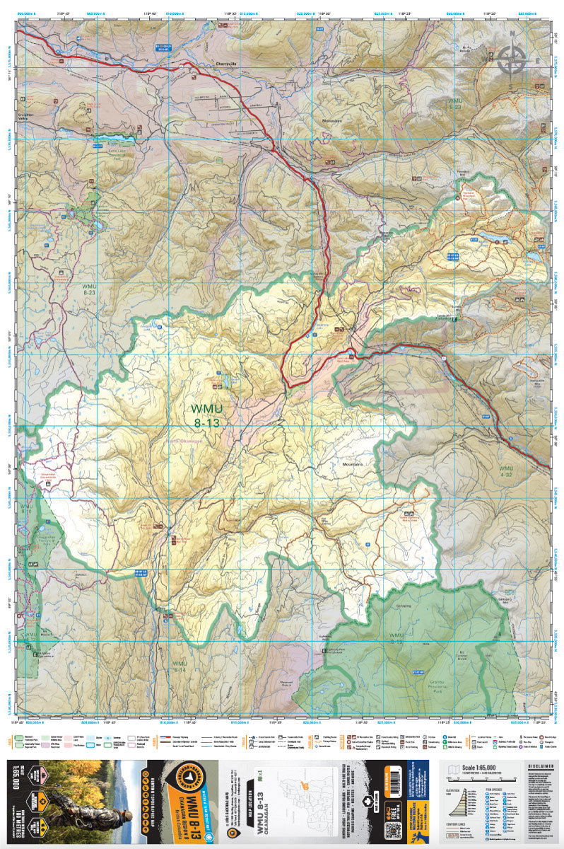 WMU 8-13 Okanagan Region - Hunting Topo BC - Backroad Maps