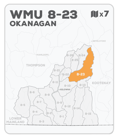 WMU 8-23 Hunting Bundle - Okanagan Region BC (7 maps) - Hunting Bundle