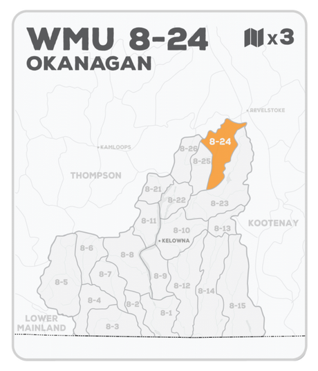 WMU 8-24 Hunting Bundle - Okanagan Region BC (3 maps) - Hunting Bundle