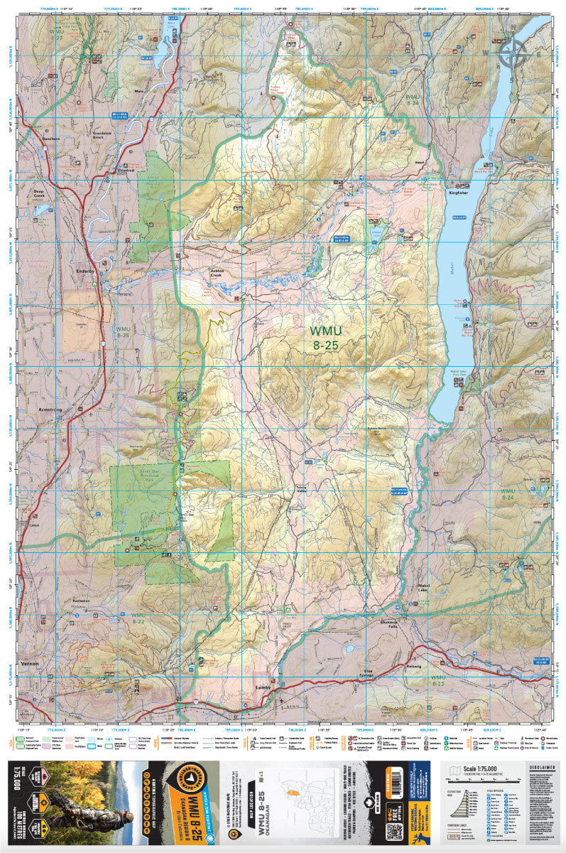 WMU 8-25 Okanagan Region - Hunting Topo BC - Backroad Maps