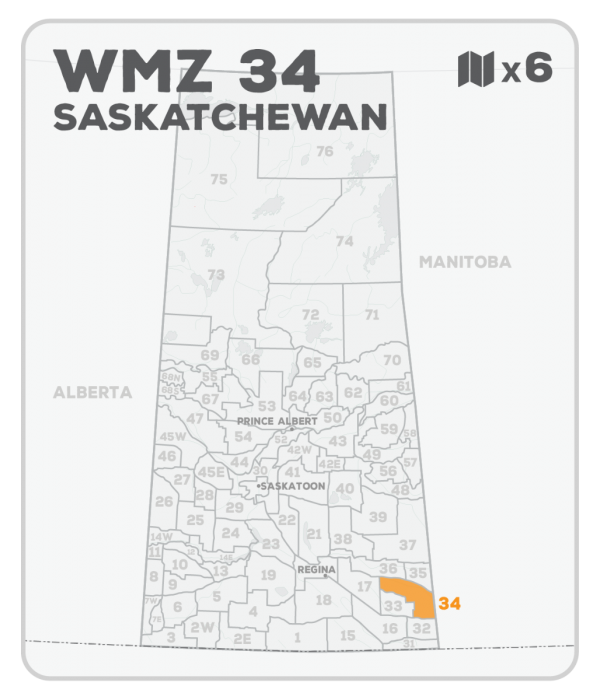 WMZ 34 Saskatchewan Hunting Maps Bundle (6 maps) - Hunting Bundle