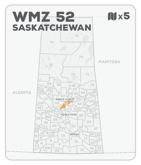 WMZ 52 Saskatchewan Hunting Maps Bundle (5 maps) - Hunting Bundle