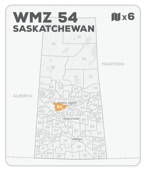 WMZ 54 Saskatchewan Hunting Maps Bundle (6 maps) - Hunting Bundle