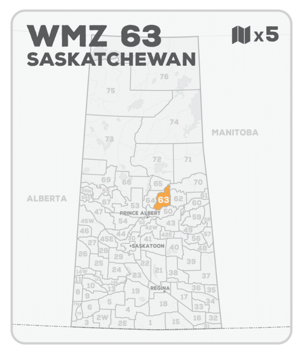WMZ 63 Saskatchewan Hunting Maps Bundle (5 maps) - Hunting Bundle