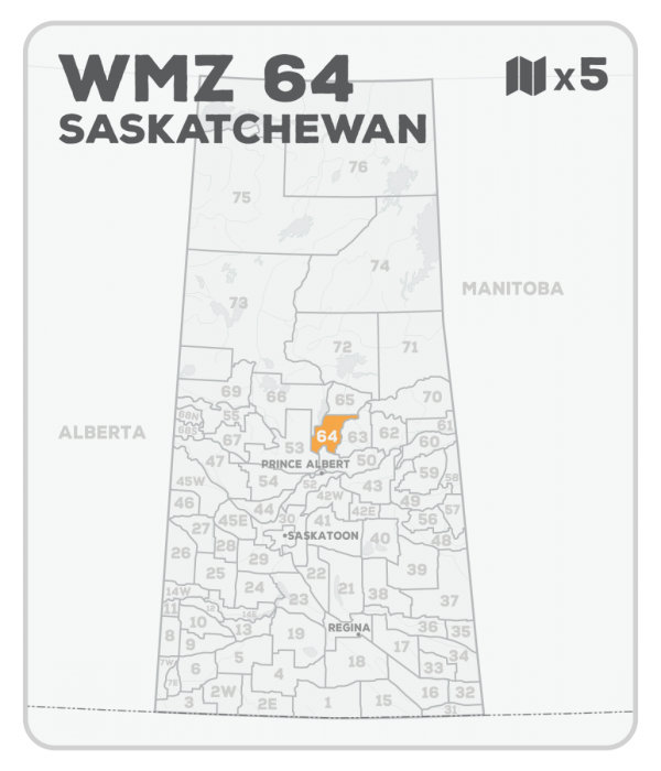WMZ 64 Saskatchewan Hunting Maps Bundle (5 maps) - Hunting Bundle