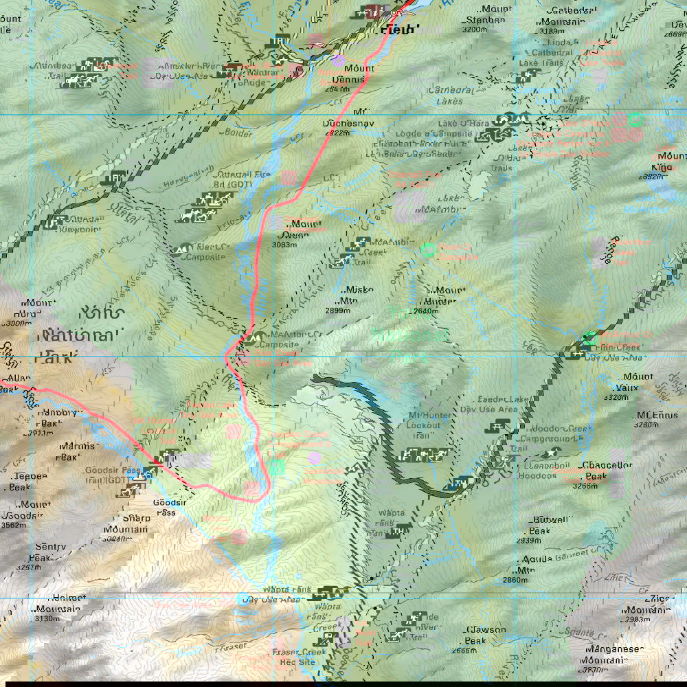 Yoho National Park BC - Park Map - Backroad Maps