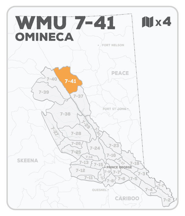 WMU 7-41 Hunting Bundle - Omineca Region BC (4 maps) - Backroad Maps
