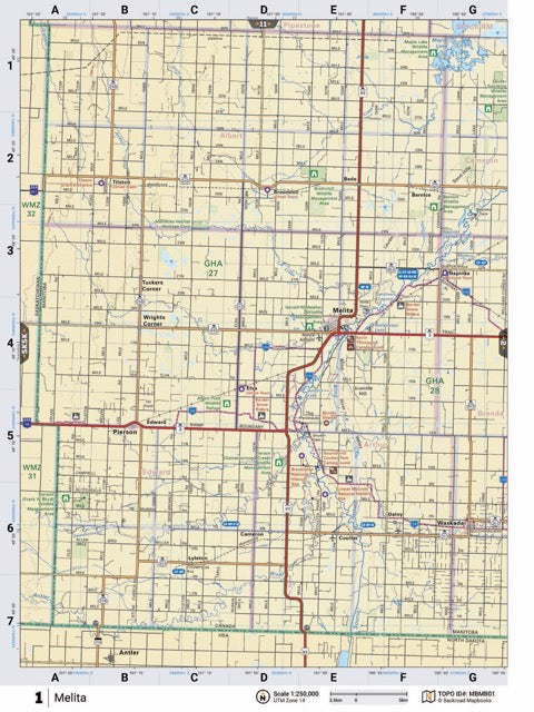 MBMB1 Wall Map - Melita - Backroad Maps
