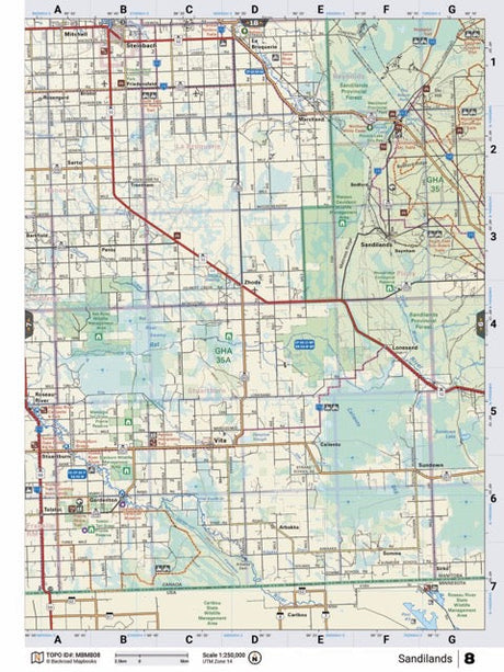 MBMB8 TOPO Map - Sandilands - Backroad Maps