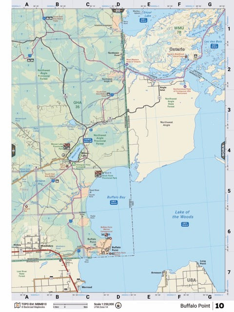 MBMB10 Wall Map - Buffalo Point - Backroad Maps