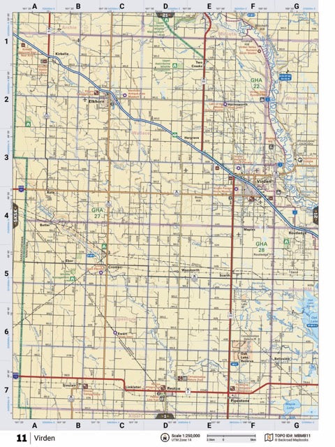 MBMB11 Wall Map - Backroad Maps