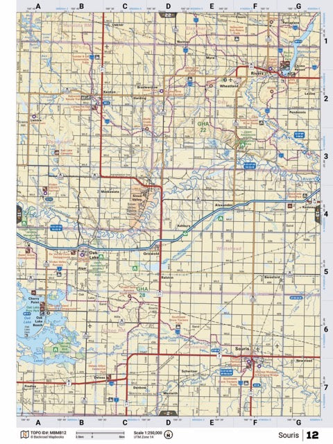 MBMB12 Wall Map - Souris - Backroad Maps