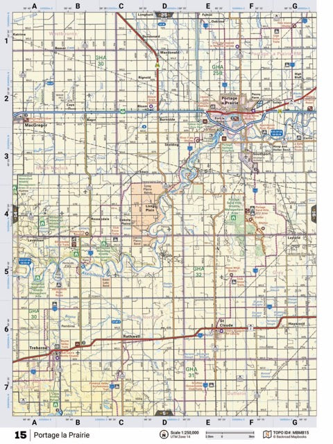MBMB15 Wall Map - Prtage la Prairie - Backroad Maps