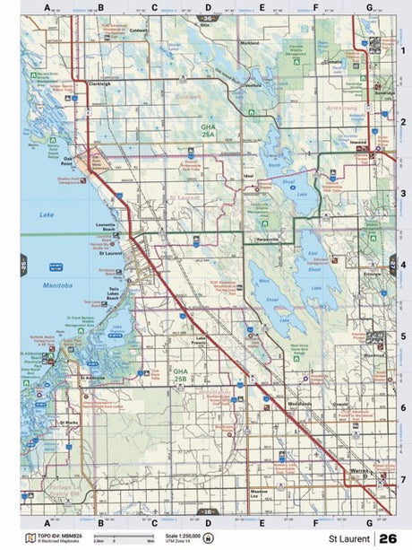 MBMB26 Wall Map - St Laurent - Backroad Maps