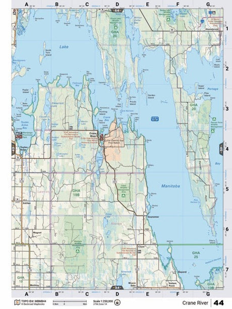 MBMB44 Wall Map - Crane River - Backroad Maps