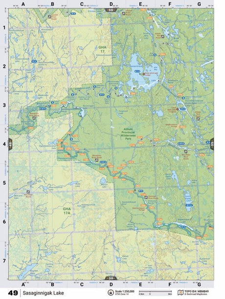 MBMB49 Wall Map - Sasiginnigak Lake - Backroad Maps