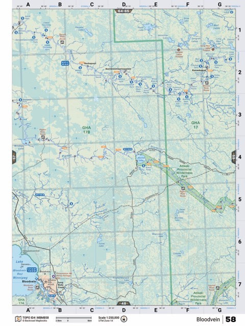 MBMB58 Wall Map - Bloodvein - Backroad Maps
