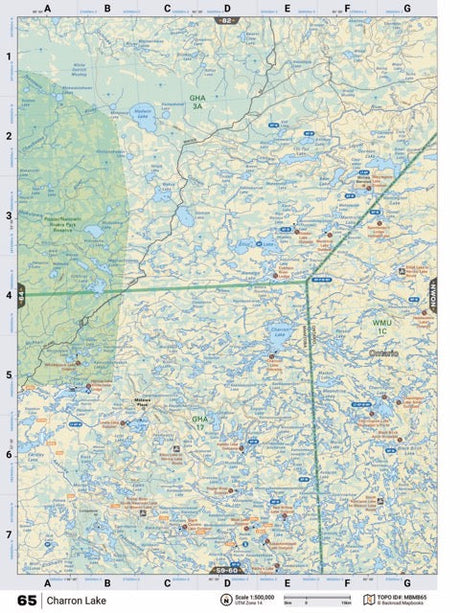 MBMB65 Wall Map - Charron Lake - Backroad Maps