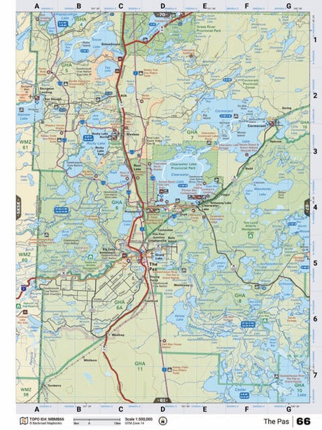 MBMB66 Wall Map - The Pas - Backroad Maps