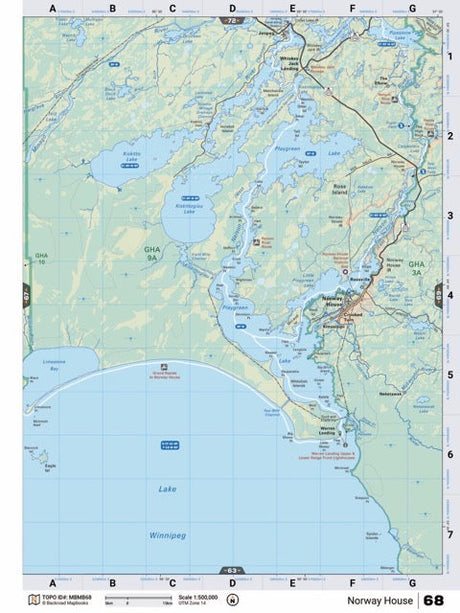 MBMB68 Wall Map - Norway House - Backroad Maps