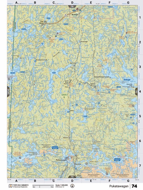MBMB74 TOPO Map - Pukatawagan - Backroad Maps