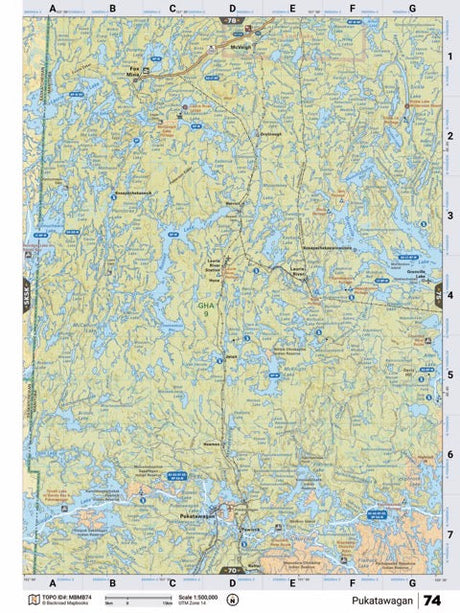 MBMB74 TOPO Map - Pukatawagan - Backroad Maps