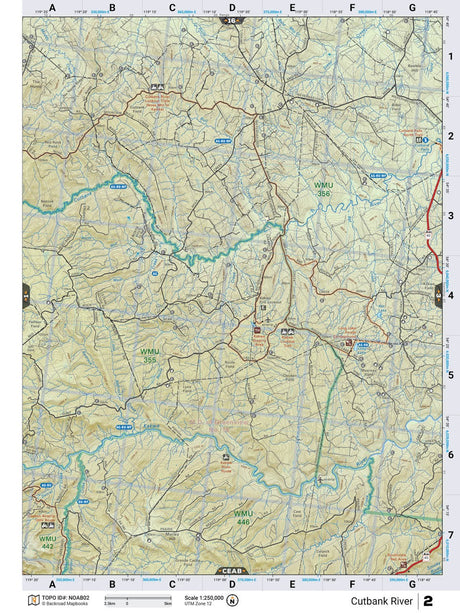 NOAB2 Wall Map - Cutbank River - Backroad Maps