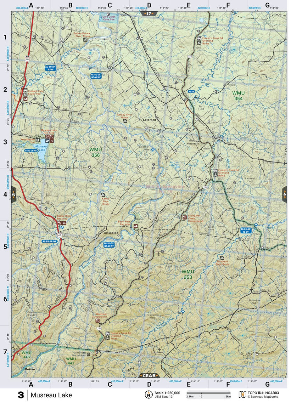 NOAB3 TOPO Map - Latornell - Backroad Maps