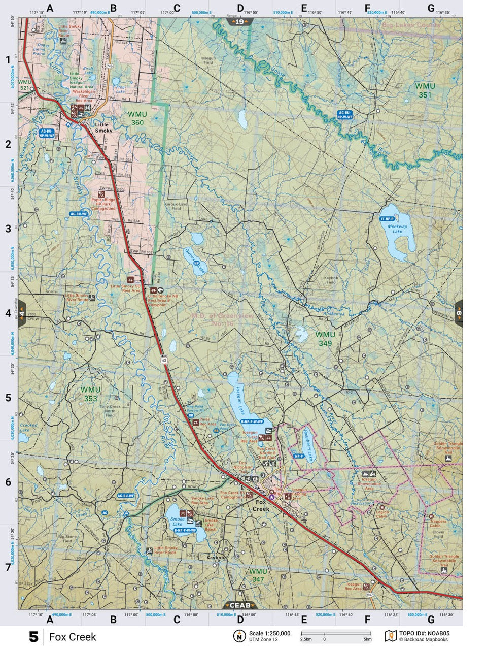 NOAB5 TOPO Map - Fox Creek - Backroad Maps