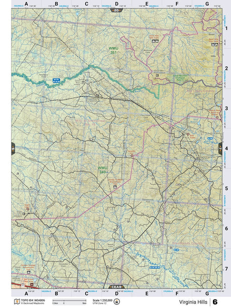 NOAB6 Wall Map - Backroad Maps