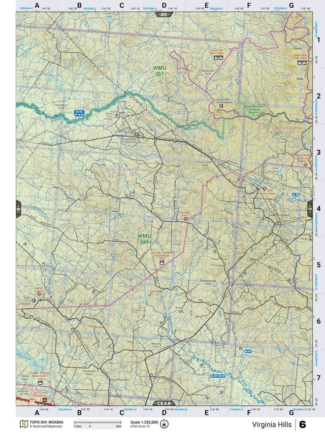 NOAB6 Wall Map - Backroad Maps