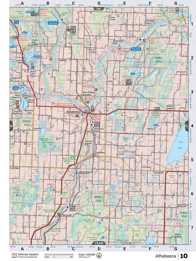 NOAB10 Wall Map - Athabasca - Backroad Maps
