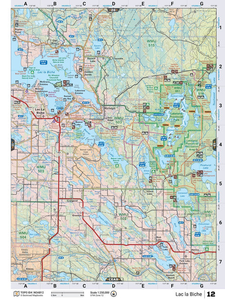 NOAB12 Wall Map - Lac La Biche - Backroad Maps