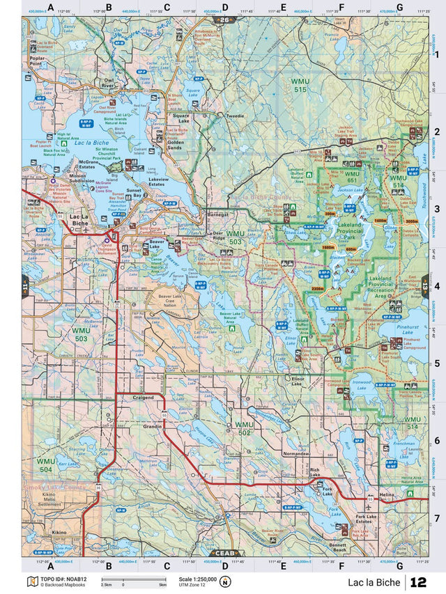 NOAB12 TOPO Map - Lac La Biche - Backroad Maps
