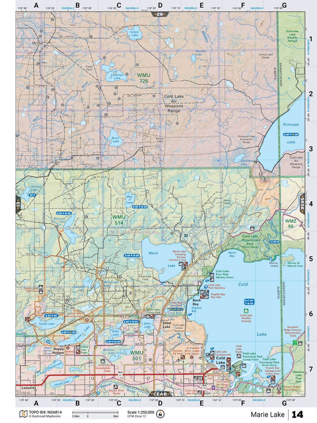 NOAB14 Wall Map - Marie Lake - Backroad Maps