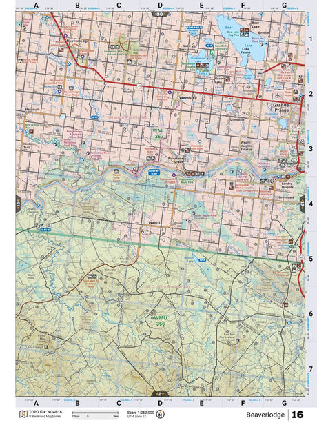 NOAB16 Wall Map - Beaverlodge - Backroad Maps