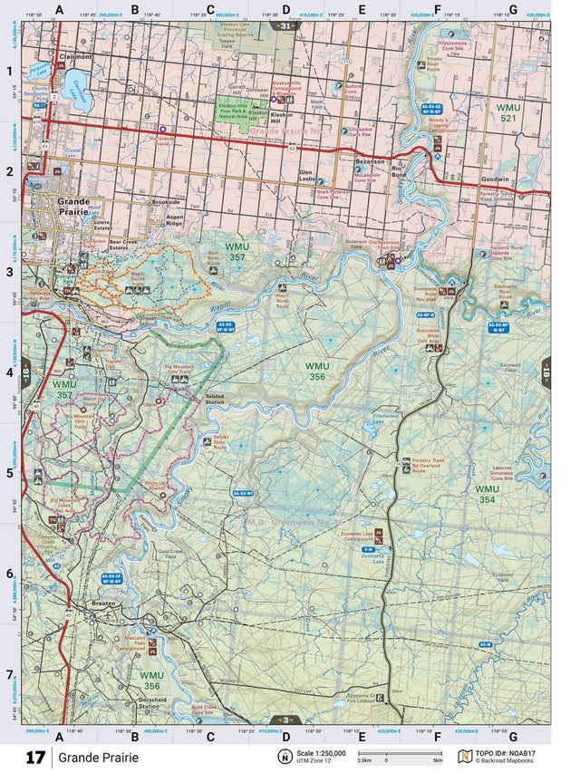 NOAB17 Wall Map - Grand Prairie - Backroad Maps