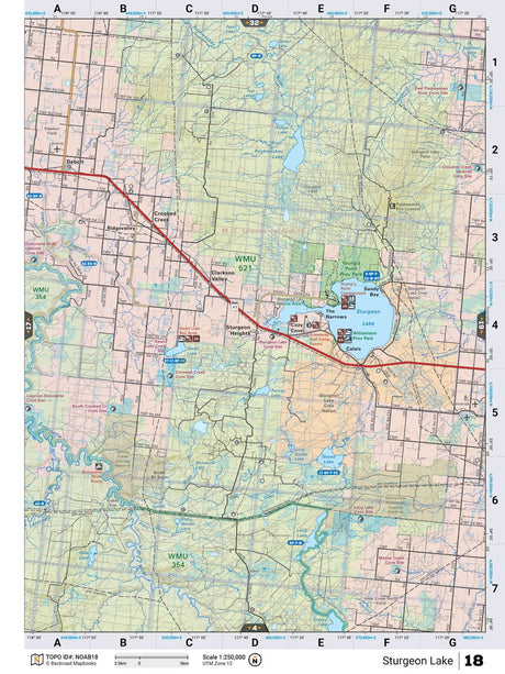 NOAB18 Wall Map - Sturgeon Lake - Backroad Maps
