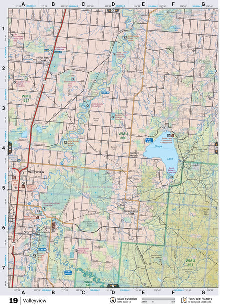 NOAB19 Wall Map - Backroad Maps