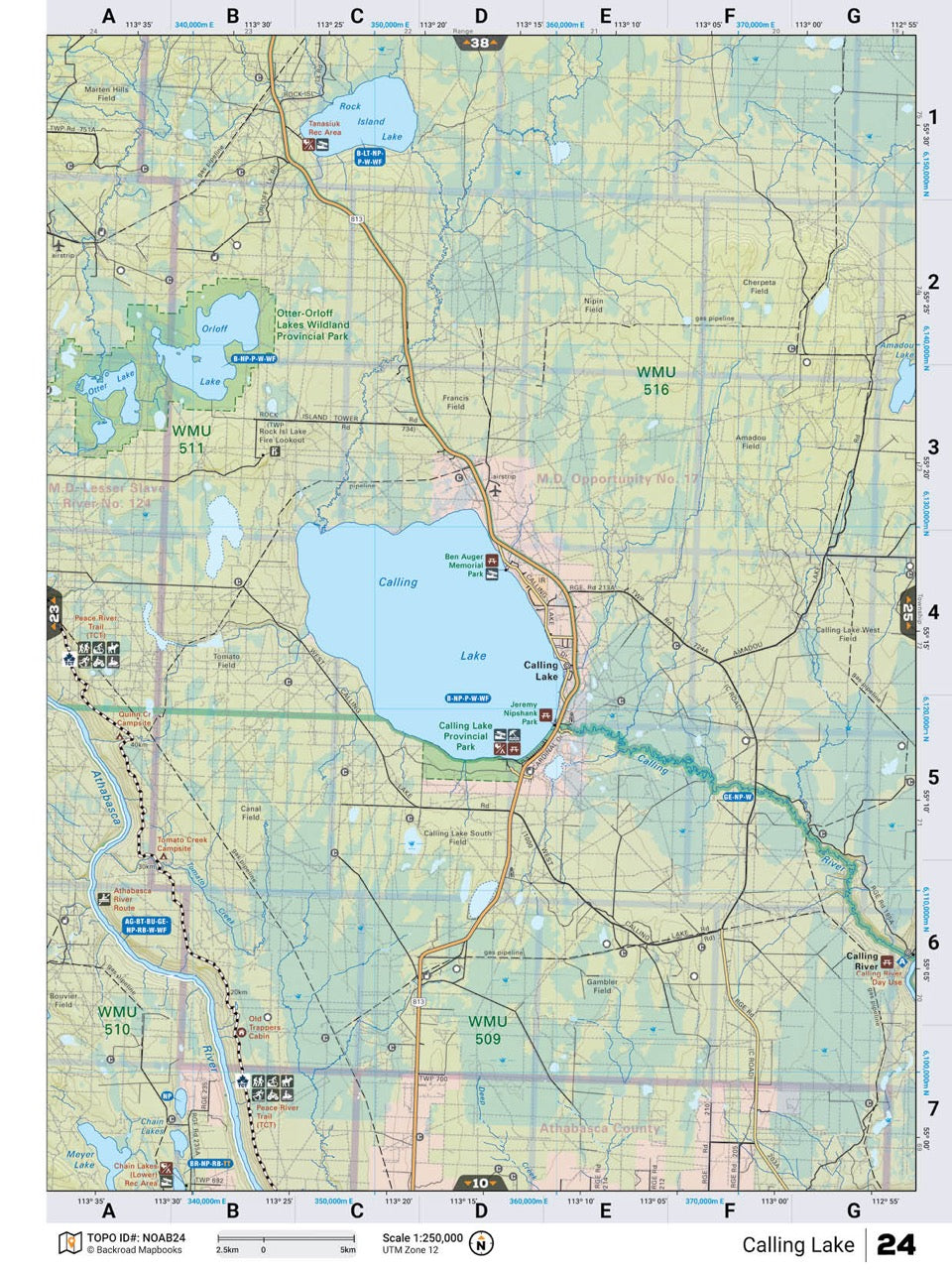 NOAB24 Wall Map - Calling Lake - Backroad Maps