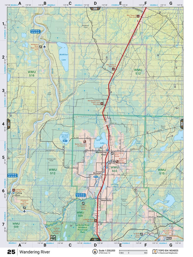 NOAB25 Wall Map - Wandering River - Backroad Maps