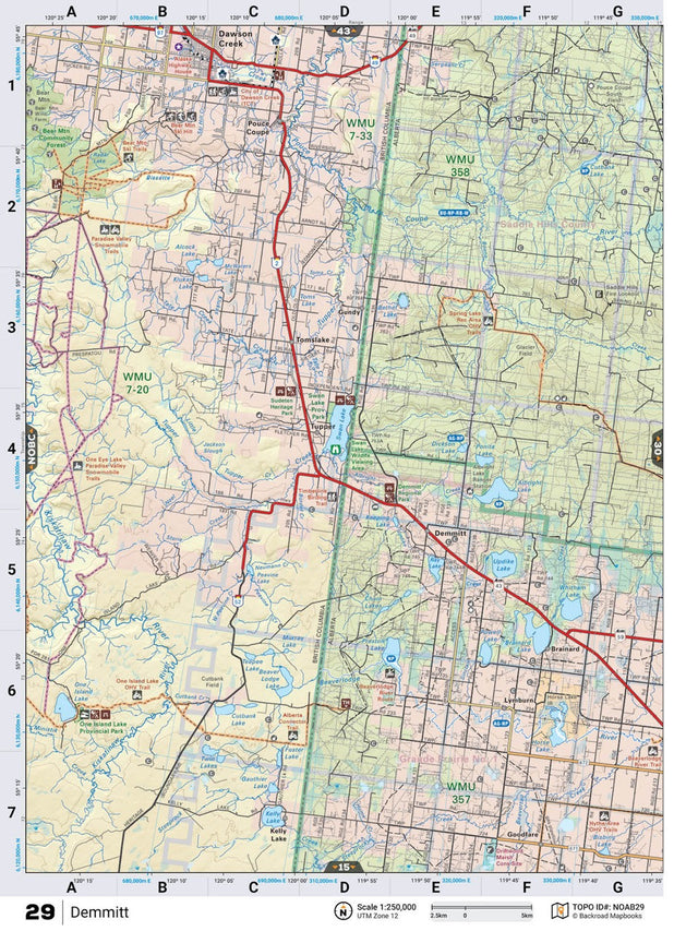 NOAB29 Wall Map - Demmitt - Backroad Maps